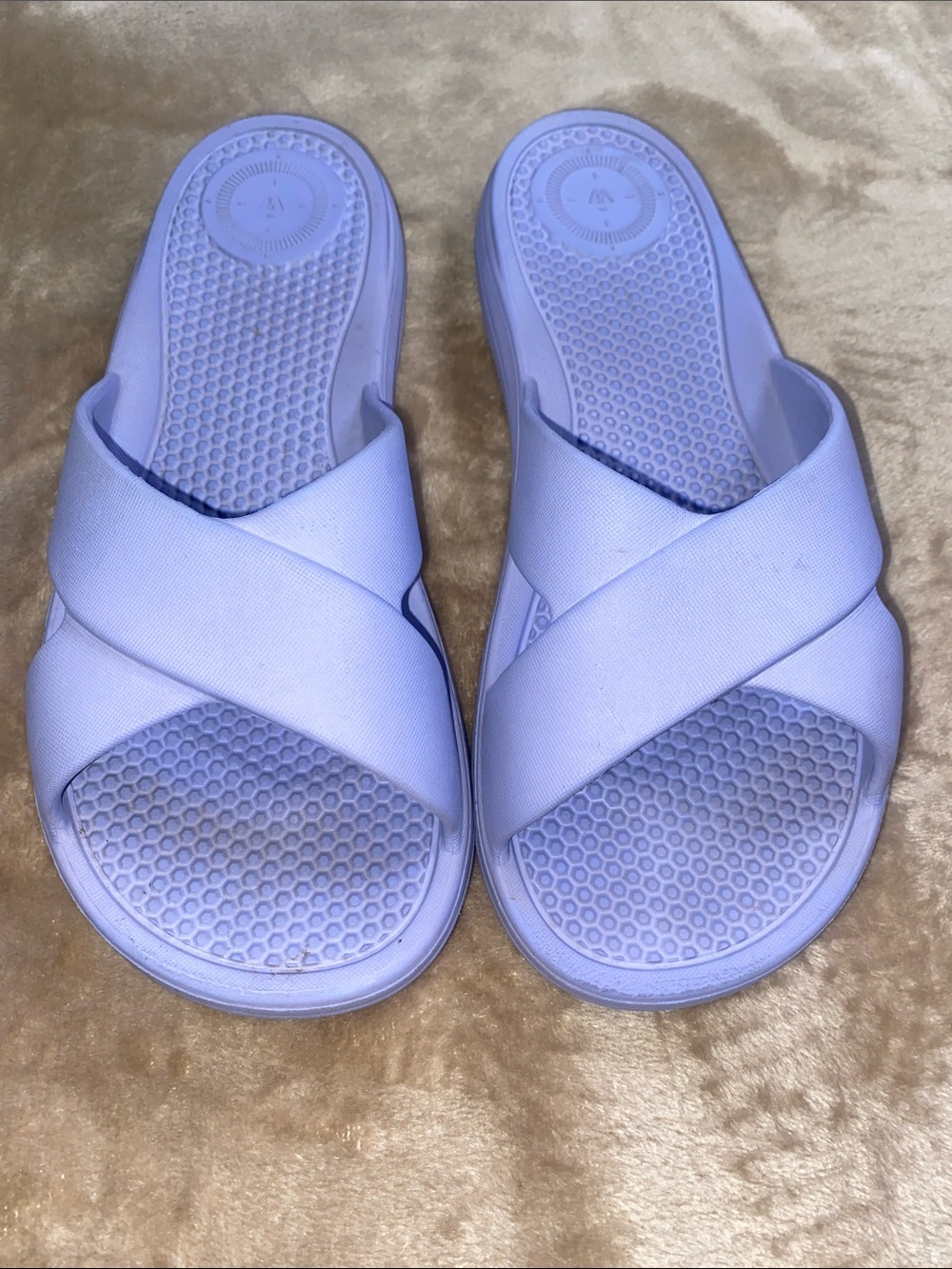 totes Lavender Cross-Strap Slide Sandals - Picture 2 of 5